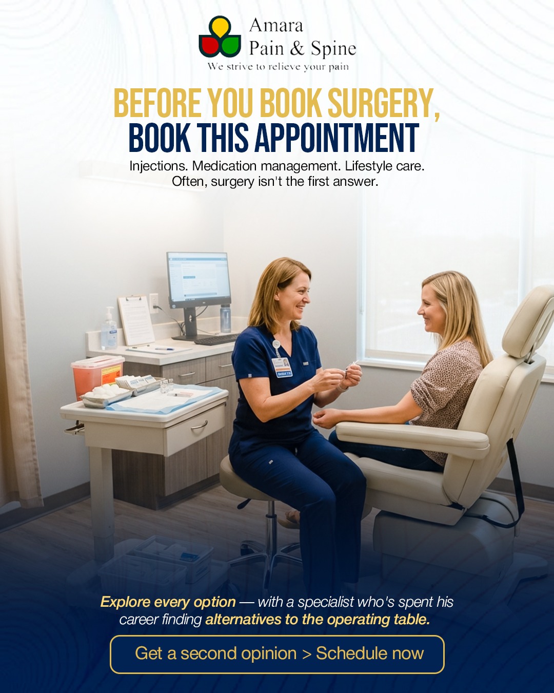 Clinical suite preparation at Amara Pain & Spine